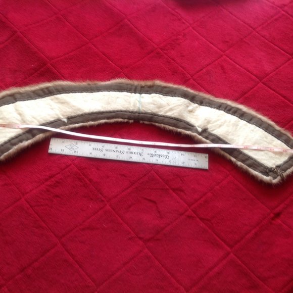 Vintage Brown/Tan Genuine Mink Collar - Picture 3 of 6